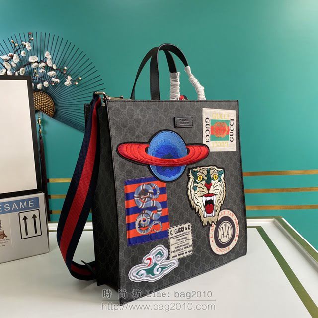 Gucci古馳包包 G家新款男包 495559 古奇克刺繡男士手提袋 gdj1440